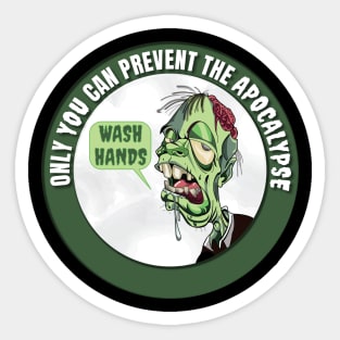 Wash hands - Prevent the apocalypse Sticker